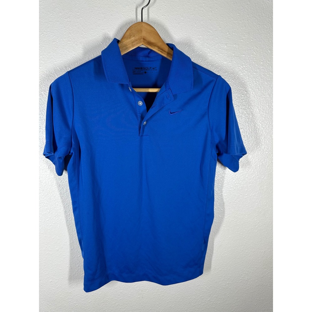 Nike Golf Polo Shirt‎ Kids Large Blue Dri-FIT Short Sleeve Athletic 7063